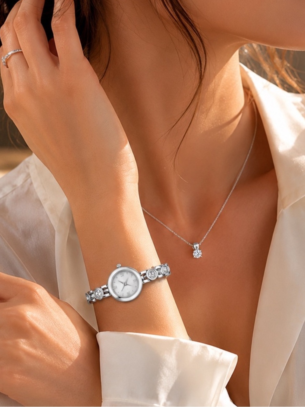 Regency Silver Crystal Bracelet Watch - Picture 2 of 3